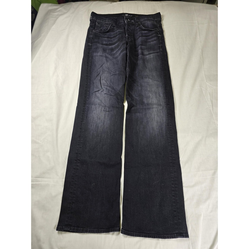 7 For All Mankind Jeans Mens 30x32 Blue Relaxed Straight Dark Wash Stretch Denim - Picture 5 of 13